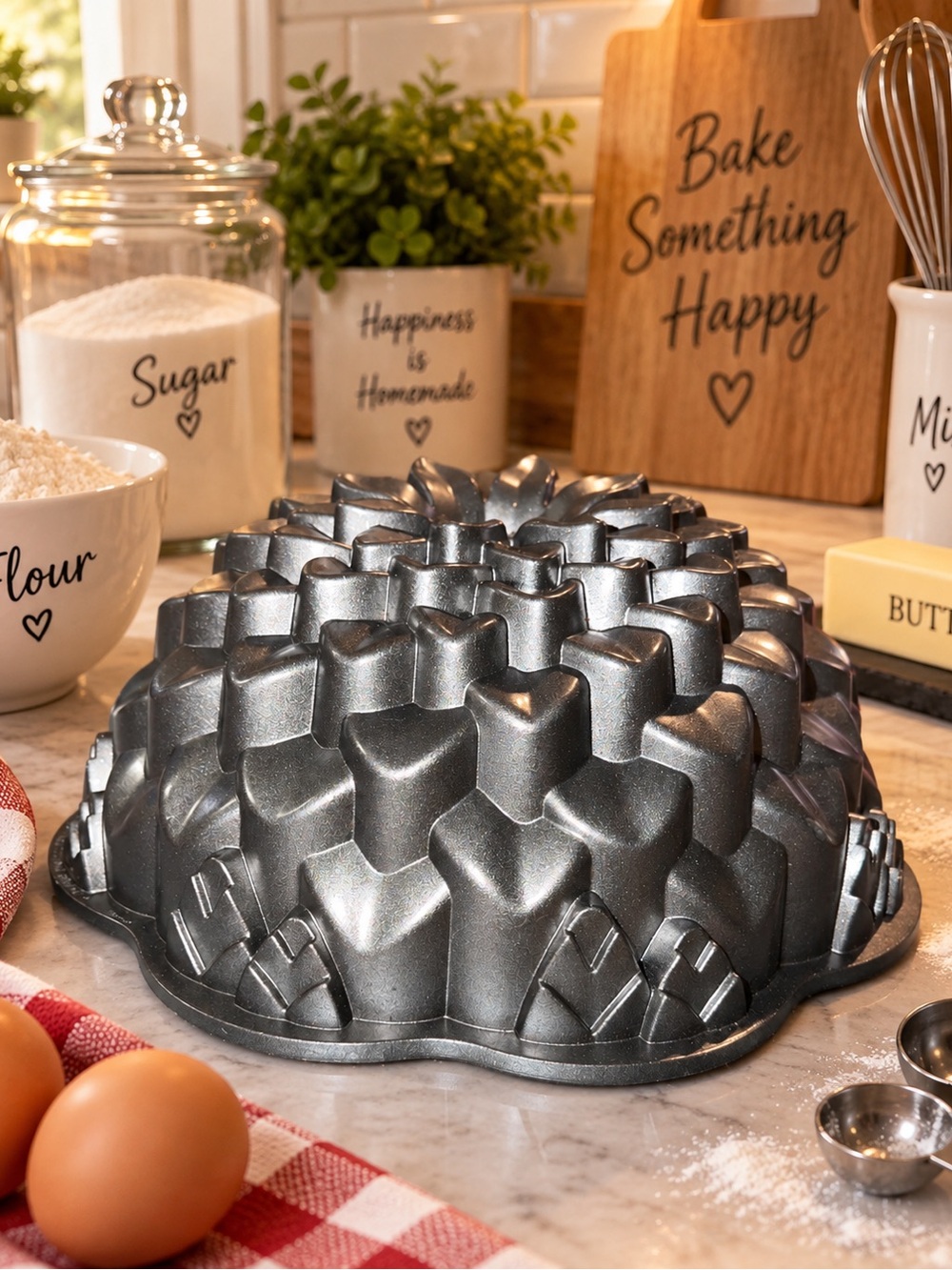 Nordic Ware Chrysanthemum Bundt Pan Heavy Cast Aluminum Floral Cake Mold